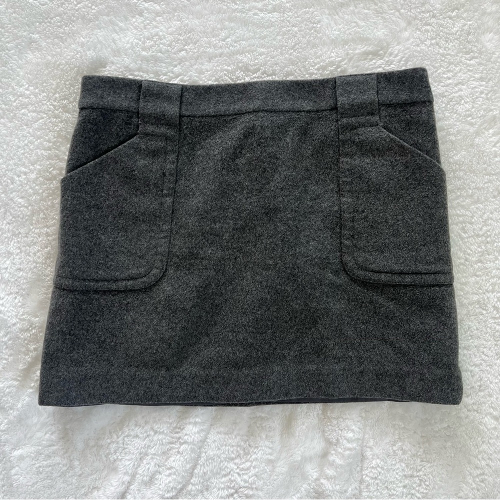 J. CREW Classic Gray Mini Skirt Wool Cashmere Preppy Polished Elena